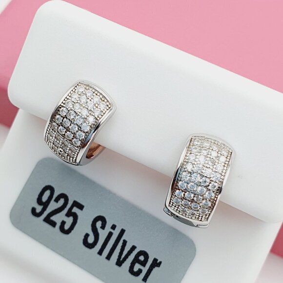 "925 Sterling Silver Cubic Zirconia Earrings, U19254662 - Picture 4 of 8